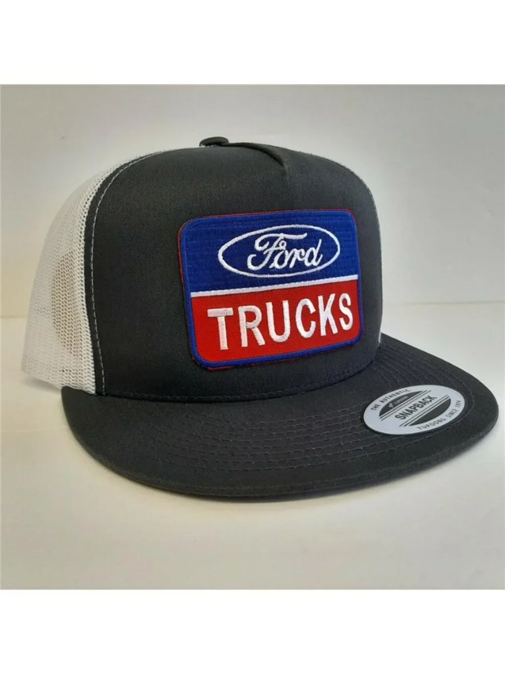 Retro Ford Trucks Embroidered Patch Hat Yupoong Flat Bill Snapback Cap F150 F250